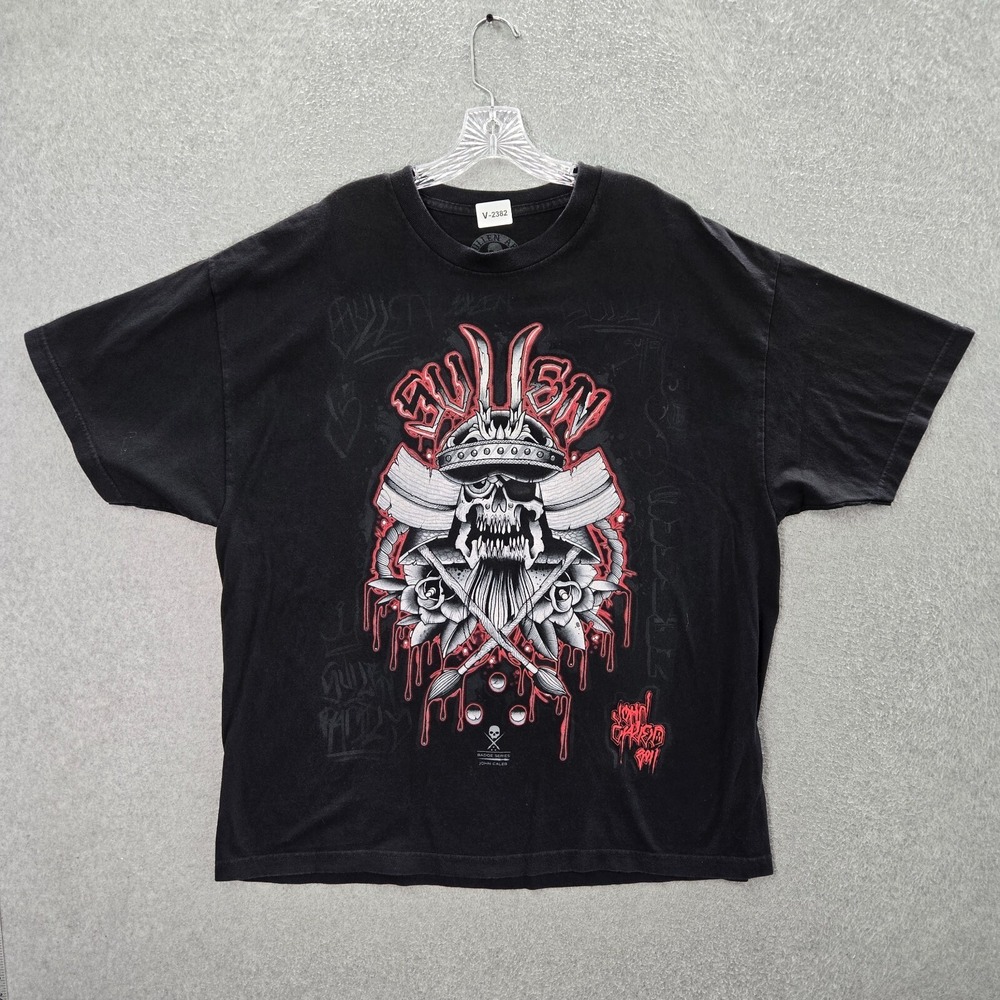 Sullen Men Shirt 2XL Black John X Cals 2011 Bade Series Samurai Skull Undead Tee